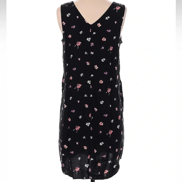 Gap Black Sleeveless Floral Print Y2K Shift Dress Women’s Size Small S - Picture 2 of 4